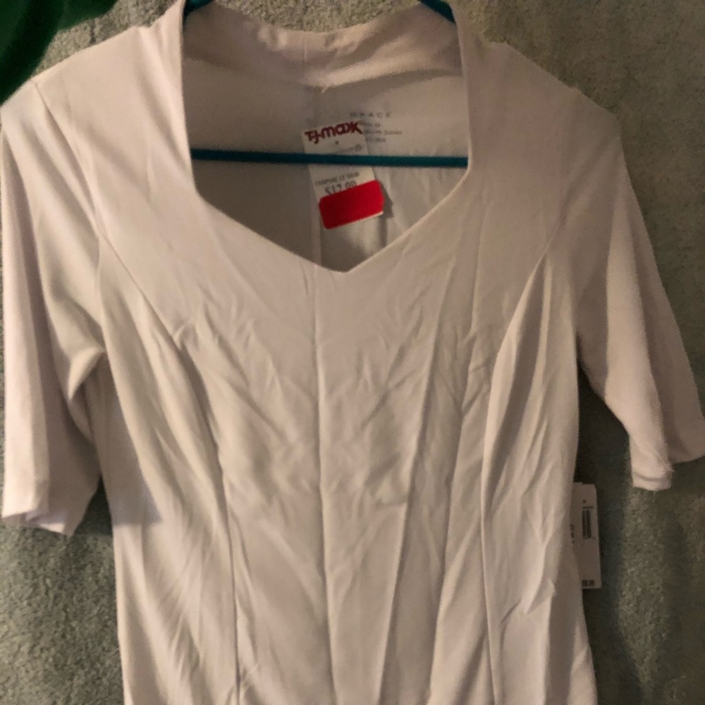 White 3/4 length sleeve dress shirt